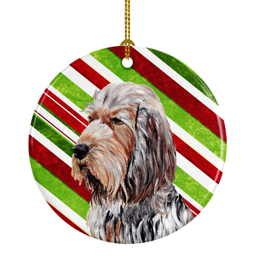 Otterhound Candy Cane Christmas Ceramic Ornament Image 1