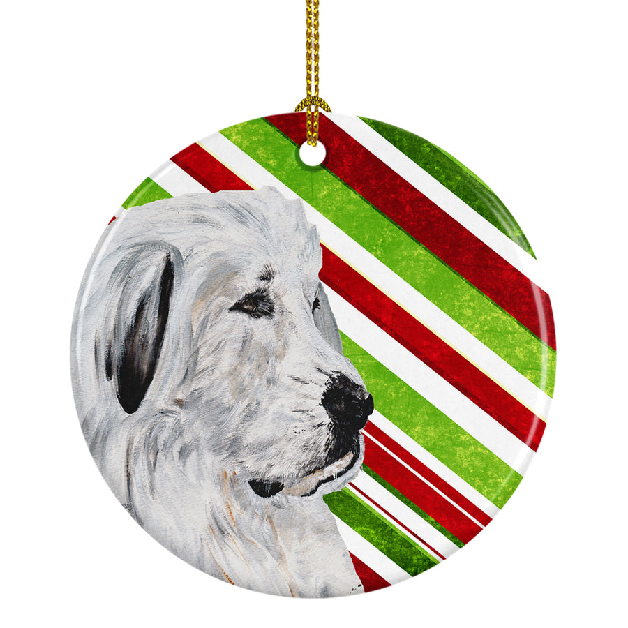 Great Pyrenees Candy Cane Christmas Ceramic Ornament Image 1