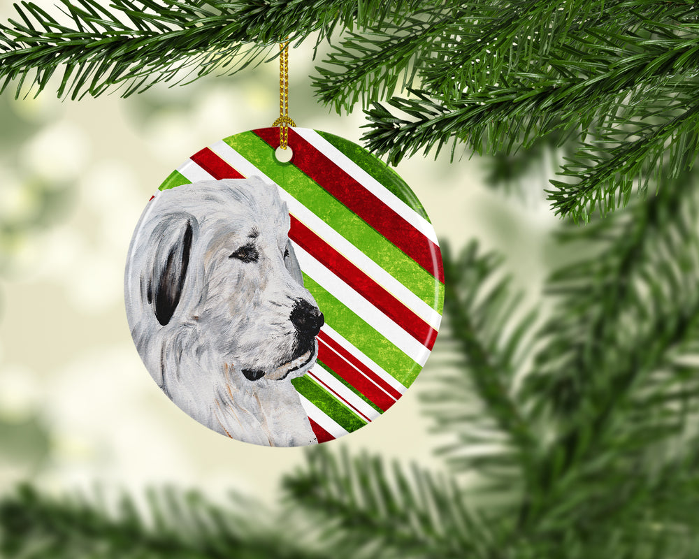 Great Pyrenees Candy Cane Christmas Ceramic Ornament Image 2