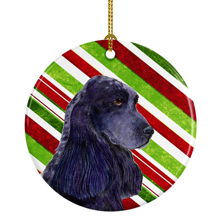 Cocker Spaniel Candy Cane Holiday Christmas Ceramic Ornament SS4540 Image 1