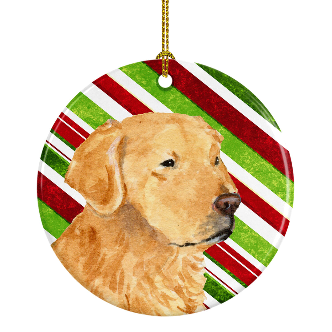 Golden Retriever Candy Cane Holiday Christmas Ceramic Ornament SS4545 Image 1