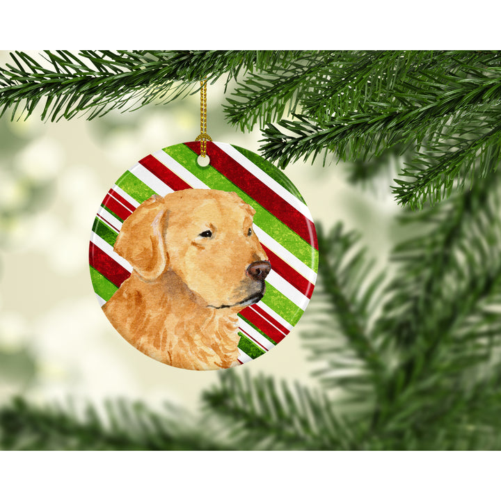 Golden Retriever Candy Cane Holiday Christmas Ceramic Ornament SS4545 Image 2