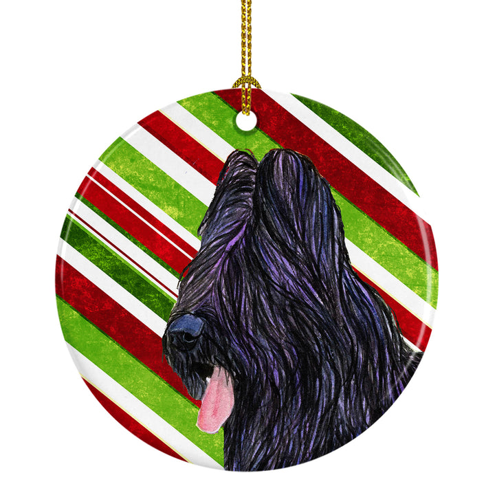 Briard Candy Cane Holiday Christmas Ceramic Ornament SS4558 Image 1