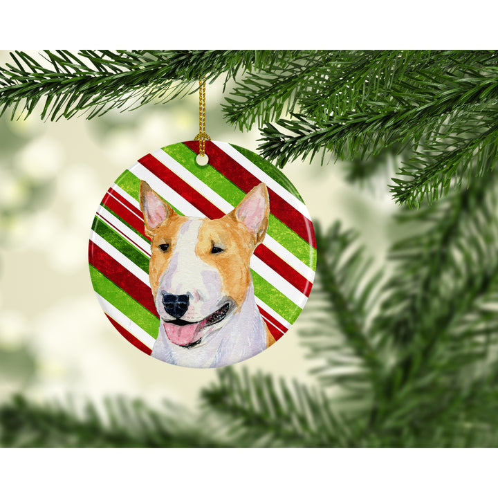 Bull Terrier Candy Cane Holiday Christmas Ceramic Ornament SS4565 Image 2