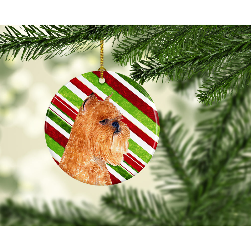 Brussels Griffon Candy Cane Holiday Christmas Ceramic Ornament SS4563 Image 2