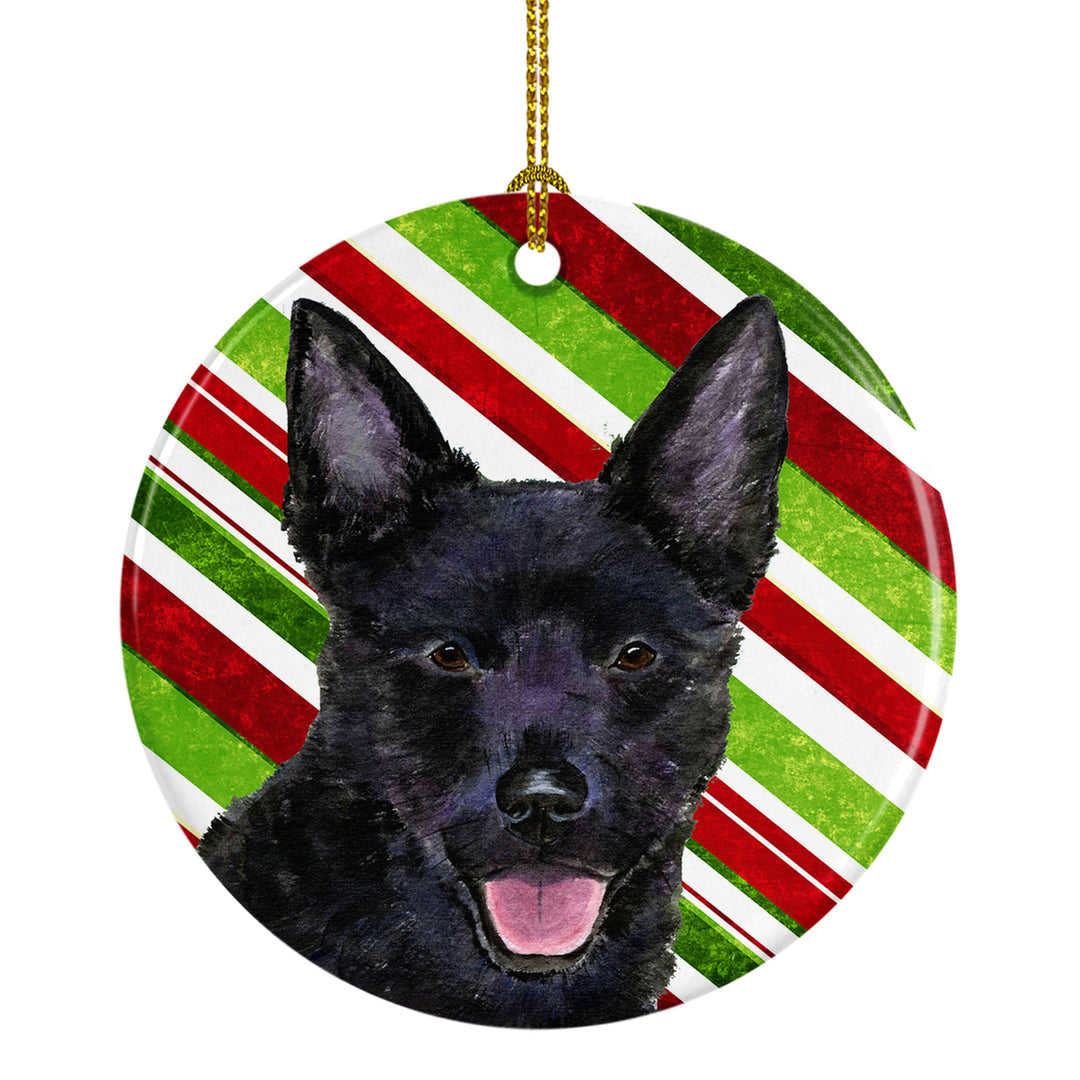 Australian Kelpie Candy Cane Holiday Christmas Ceramic Ornament SS4567 Image 1