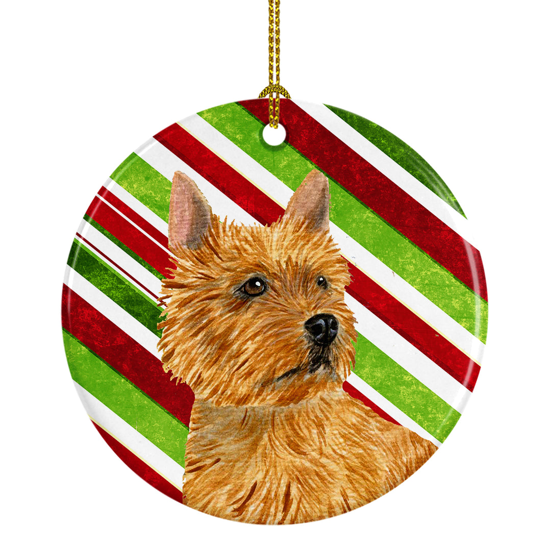 Norwich Terrier Candy Cane Holiday Christmas Ceramic Ornament SS4568 Image 1