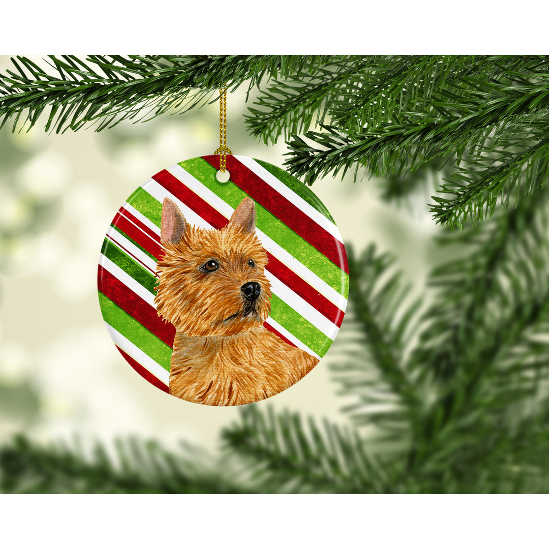 Norwich Terrier Candy Cane Holiday Christmas Ceramic Ornament SS4568 Image 2