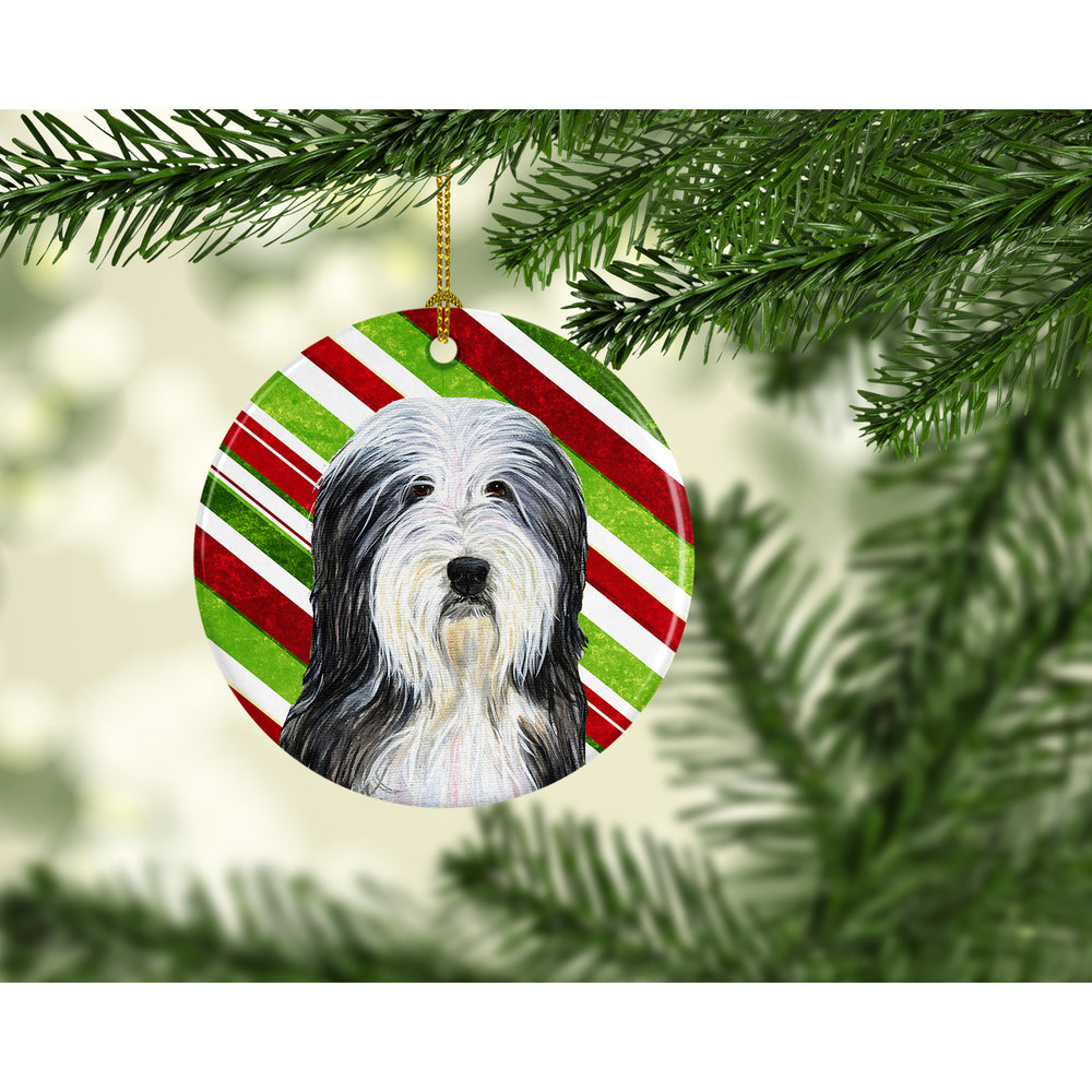 Bearded Collie Candy Cane Holiday Christmas Ceramic Ornament SS4566 Image 2