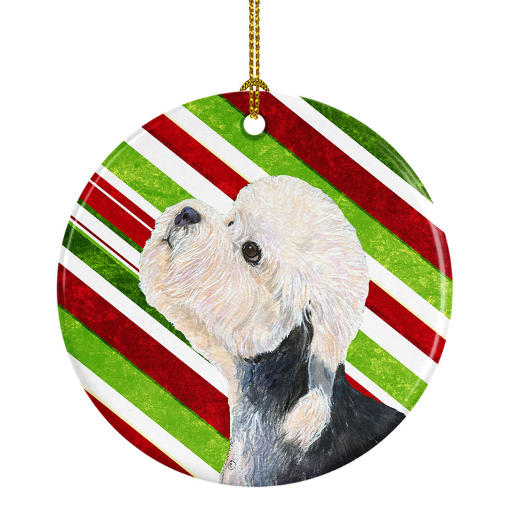 Dandie Dinmont Terrier Candy Cane Holiday Christmas Ceramic Ornament SS4572 Image 1