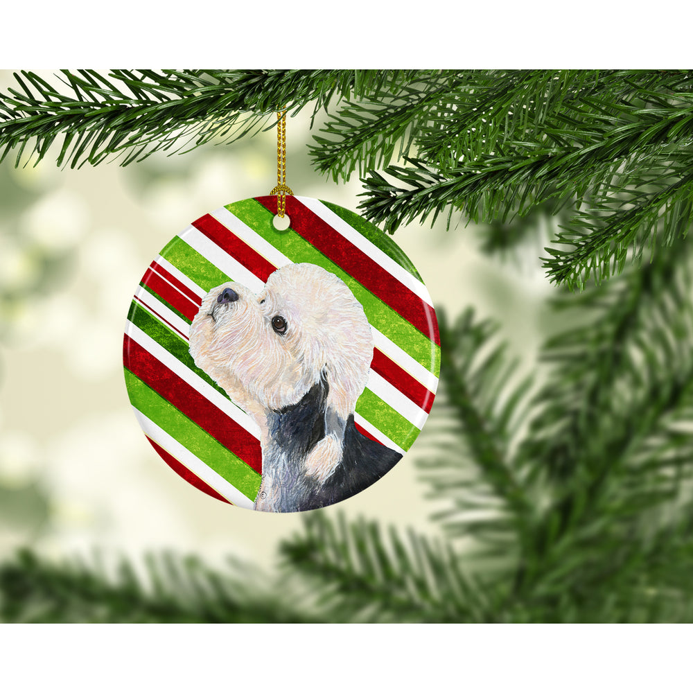 Dandie Dinmont Terrier Candy Cane Holiday Christmas Ceramic Ornament SS4572 Image 2