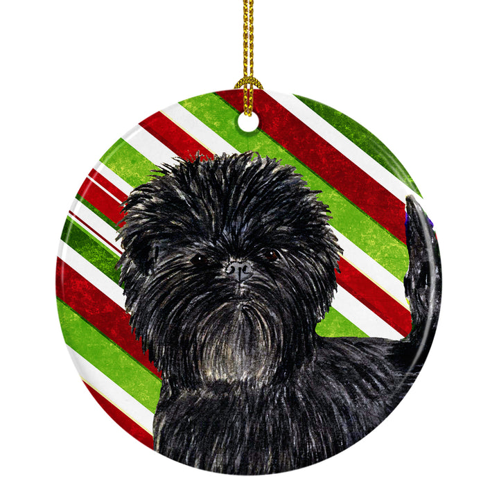 Affenpinscher Candy Cane Holiday Christmas Ceramic Ornament SS4580 Image 1