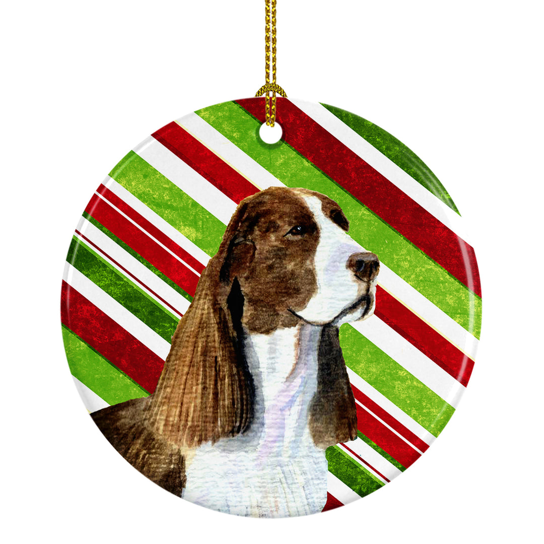 Springer Spaniel Candy Cane Holiday Christmas Ceramic Ornament SS4582 Image 1