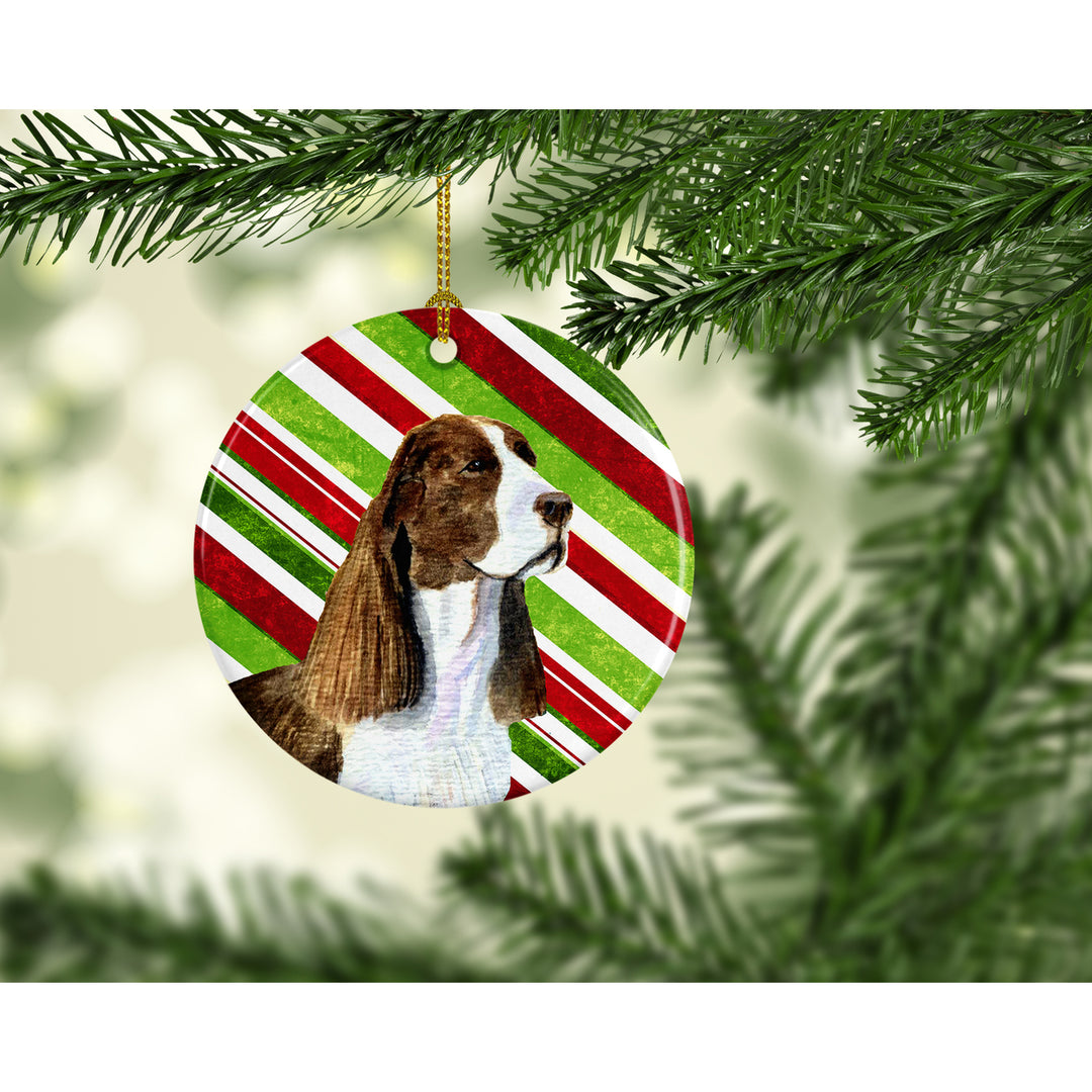 Springer Spaniel Candy Cane Holiday Christmas Ceramic Ornament SS4582 Image 2