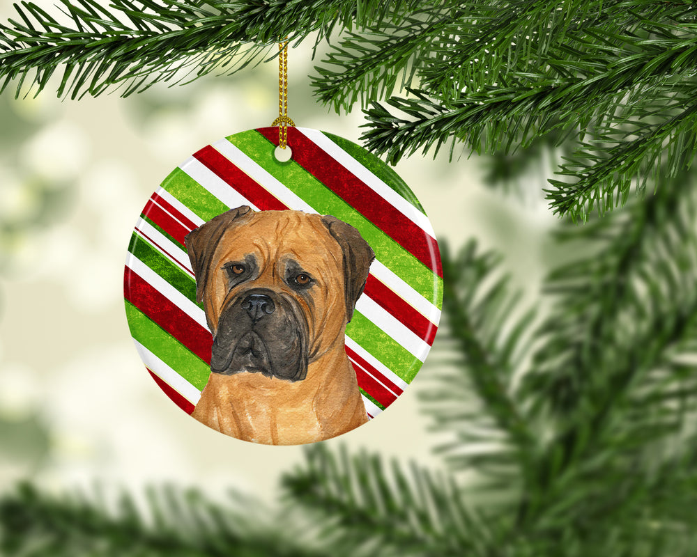 Bullmastiff Candy Cane Holiday Christmas Ceramic Ornament SS4586 Image 2