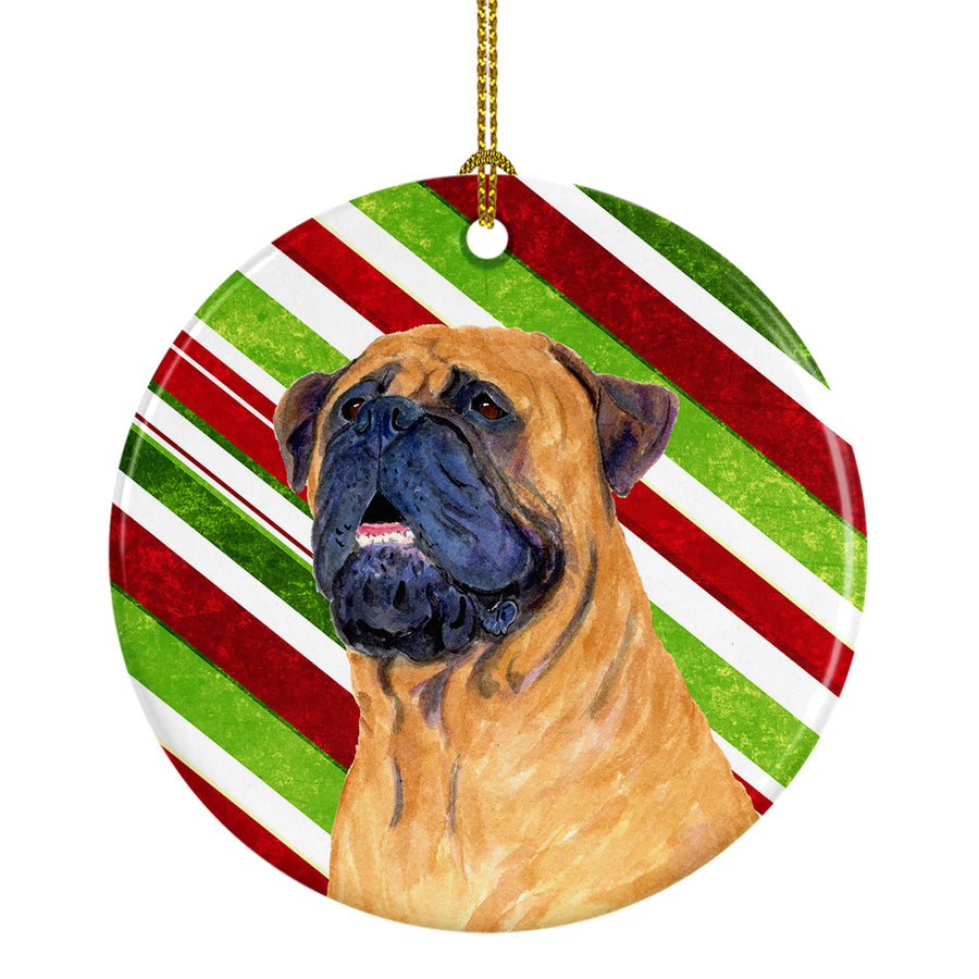 Mastiff Candy Cane Holiday Christmas Ceramic Ornament SS4589 Image 1