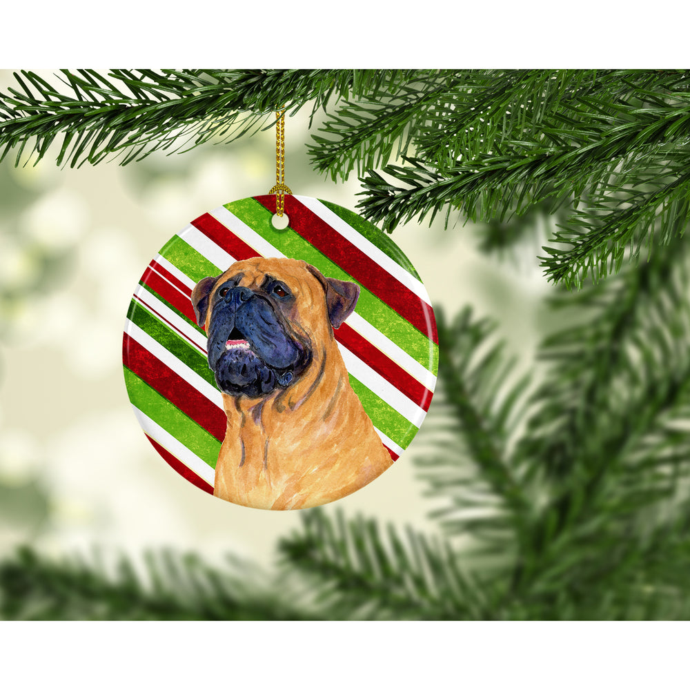 Mastiff Candy Cane Holiday Christmas Ceramic Ornament SS4589 Image 2