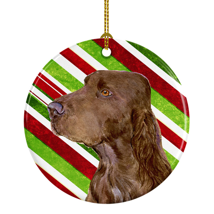 Field Spaniel Candy Cane Holiday Christmas Ceramic Ornament SS4594 Image 1