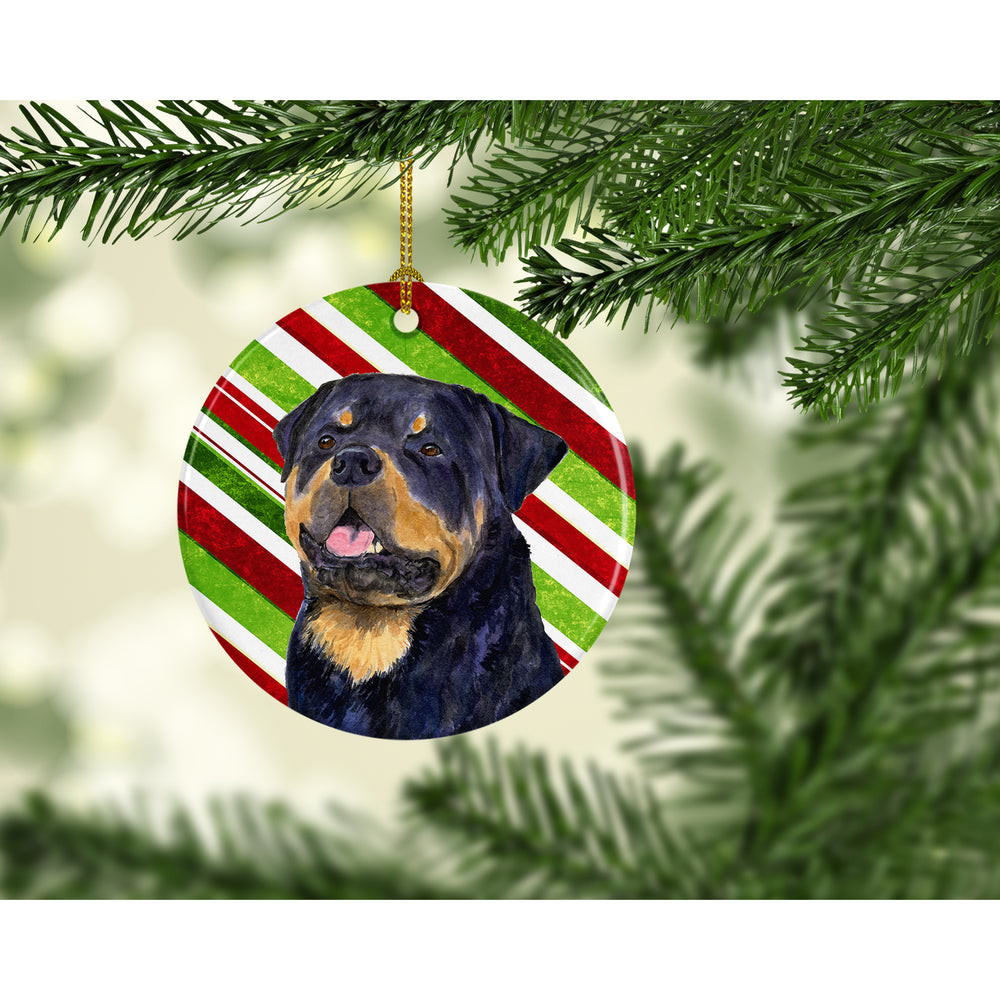 Rottweiler Candy Cane Holiday Christmas Ceramic Ornament SS4593 Image 2