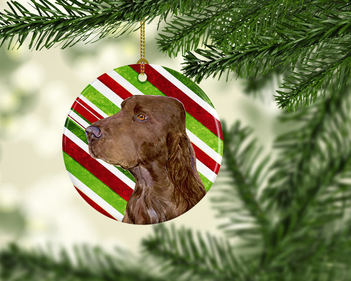 Field Spaniel Candy Cane Holiday Christmas Ceramic Ornament SS4594 Image 2