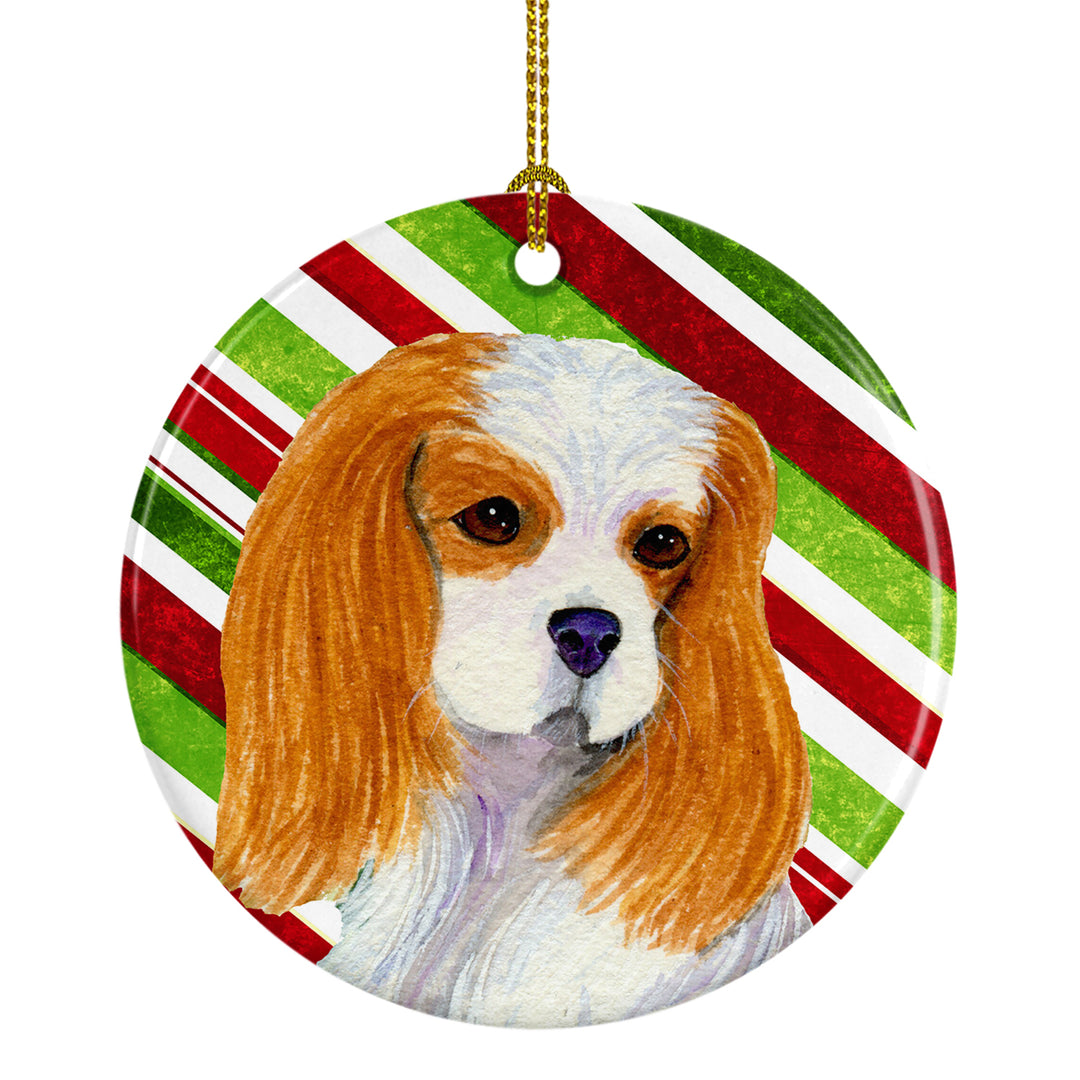 Cavalier Spaniel Candy Cane Holiday Christmas Ceramic Ornament SS4596 Image 1