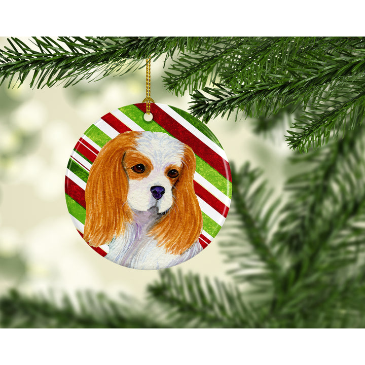 Cavalier Spaniel Candy Cane Holiday Christmas Ceramic Ornament SS4596 Image 2