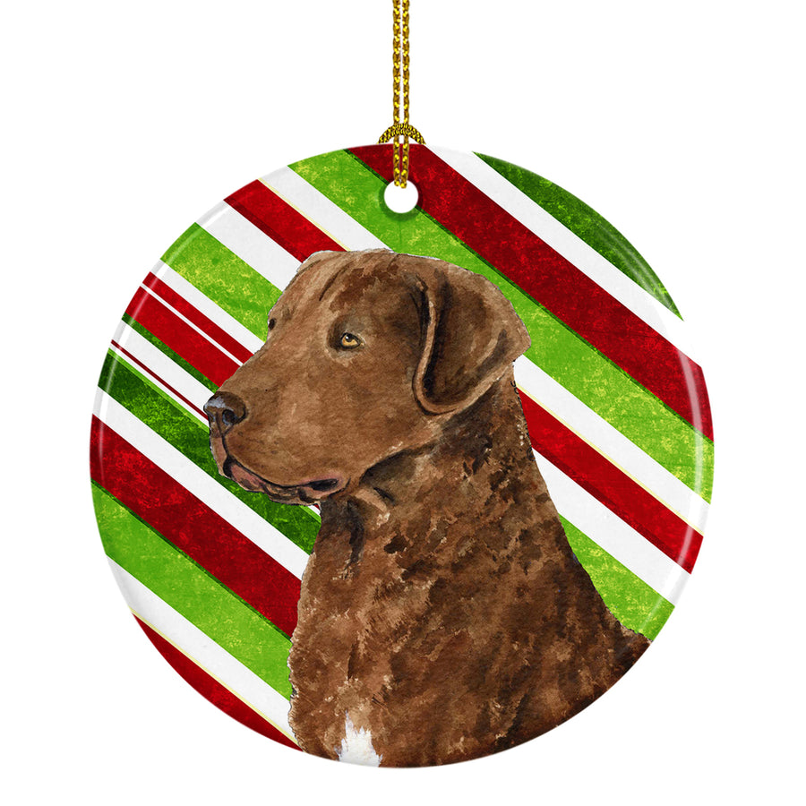 Chesapeake Bay Retriever Candy Cane Holiday Christmas Ceramic Ornament SS4600 Image 1