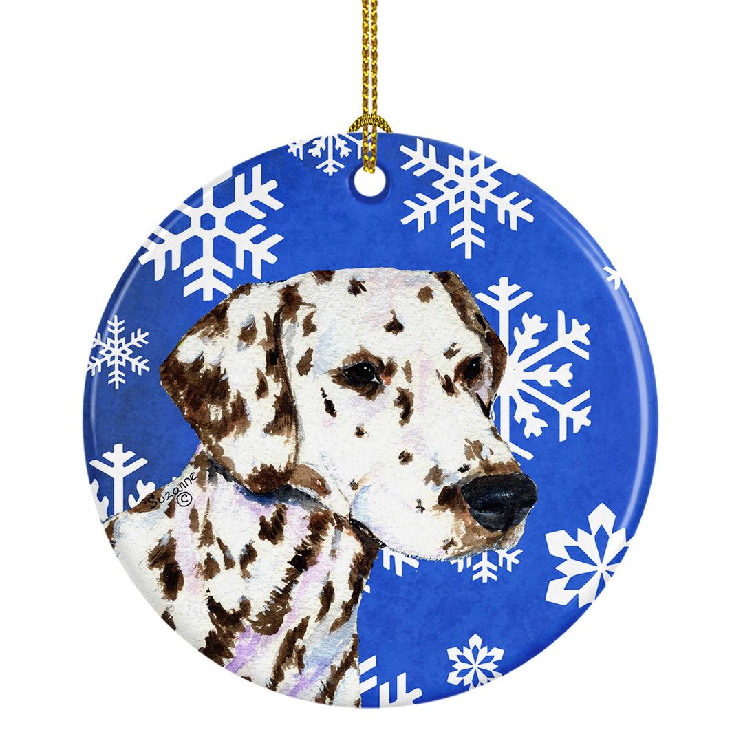 Dalmatian Winter Snowflakes Holiday Christmas Ceramic Ornament SS4607 Image 1