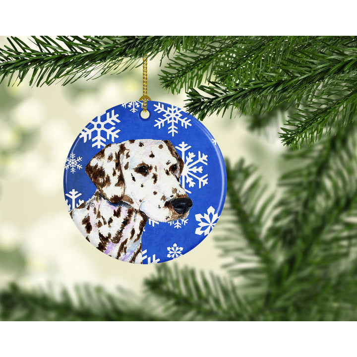 Dalmatian Winter Snowflakes Holiday Christmas Ceramic Ornament SS4607 Image 2