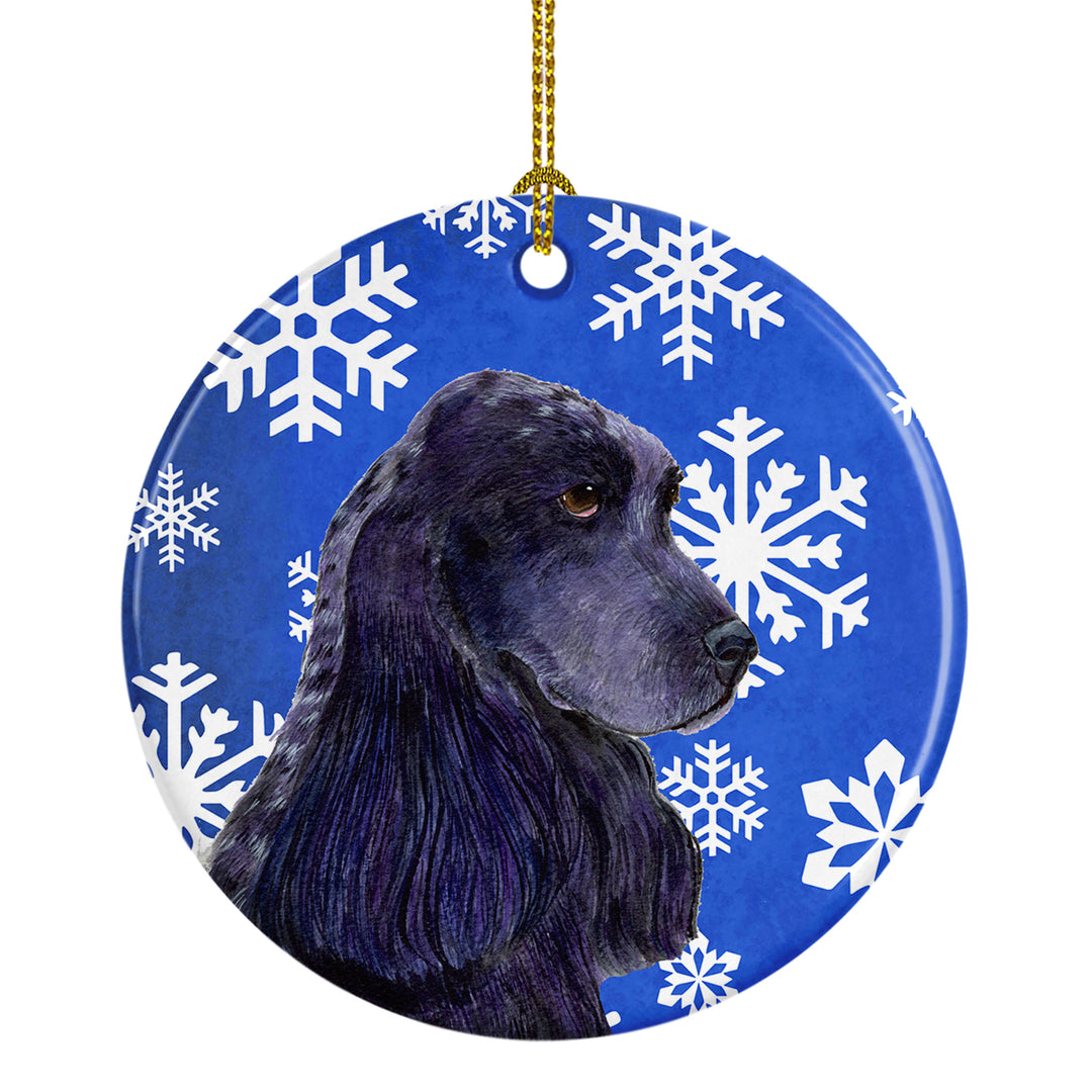 Cocker Spaniel Winter Snowflakes Holiday Christmas Ceramic Ornament SS4609 Image 1