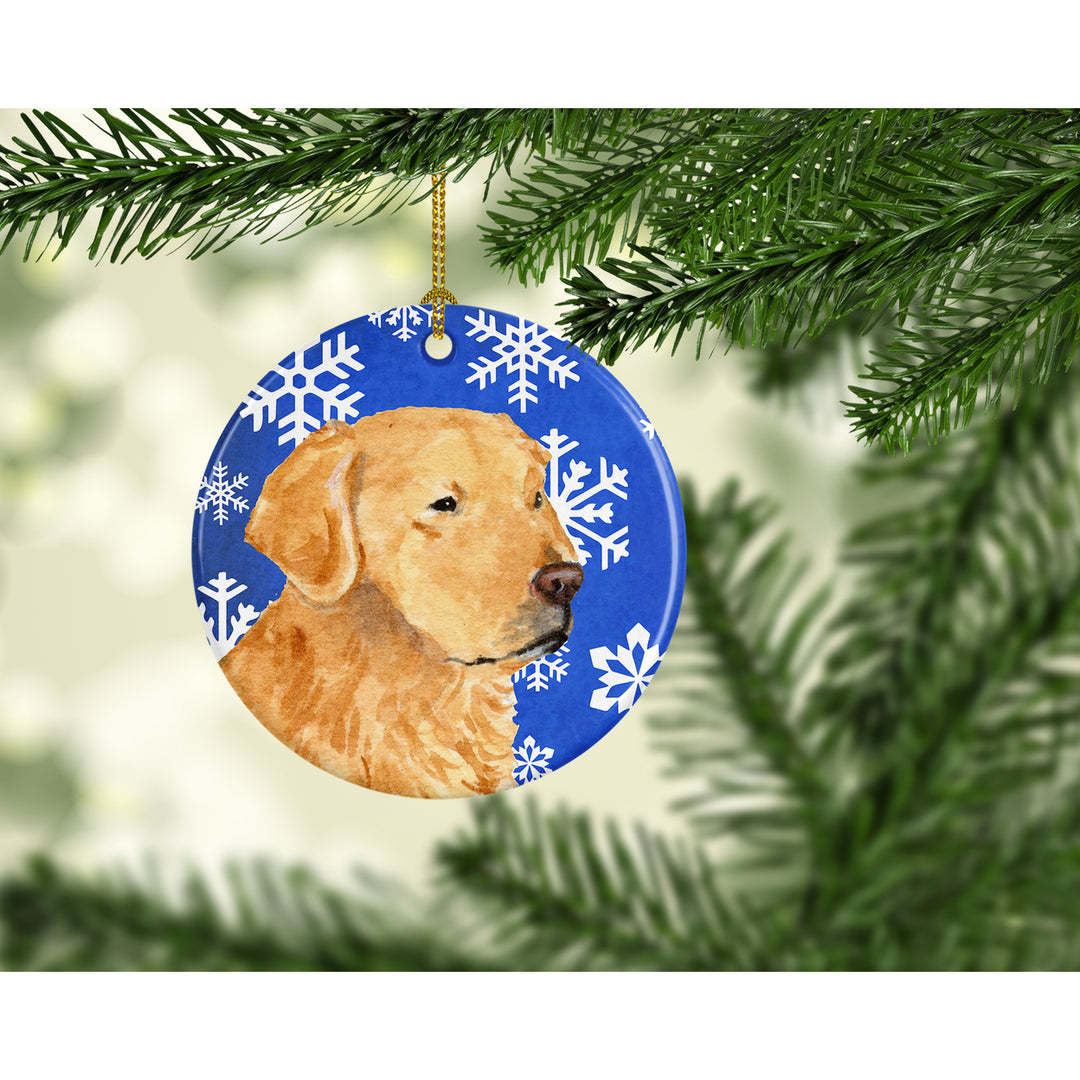 Golden Retriever Winter Snowflakes Holiday Christmas Ceramic Ornament SS4614 Image 2