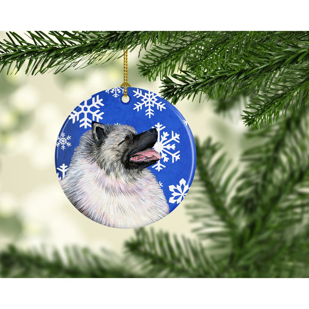 Keeshond Winter Snowflakes Holiday Christmas Ceramic Ornament SS4626 Image 2