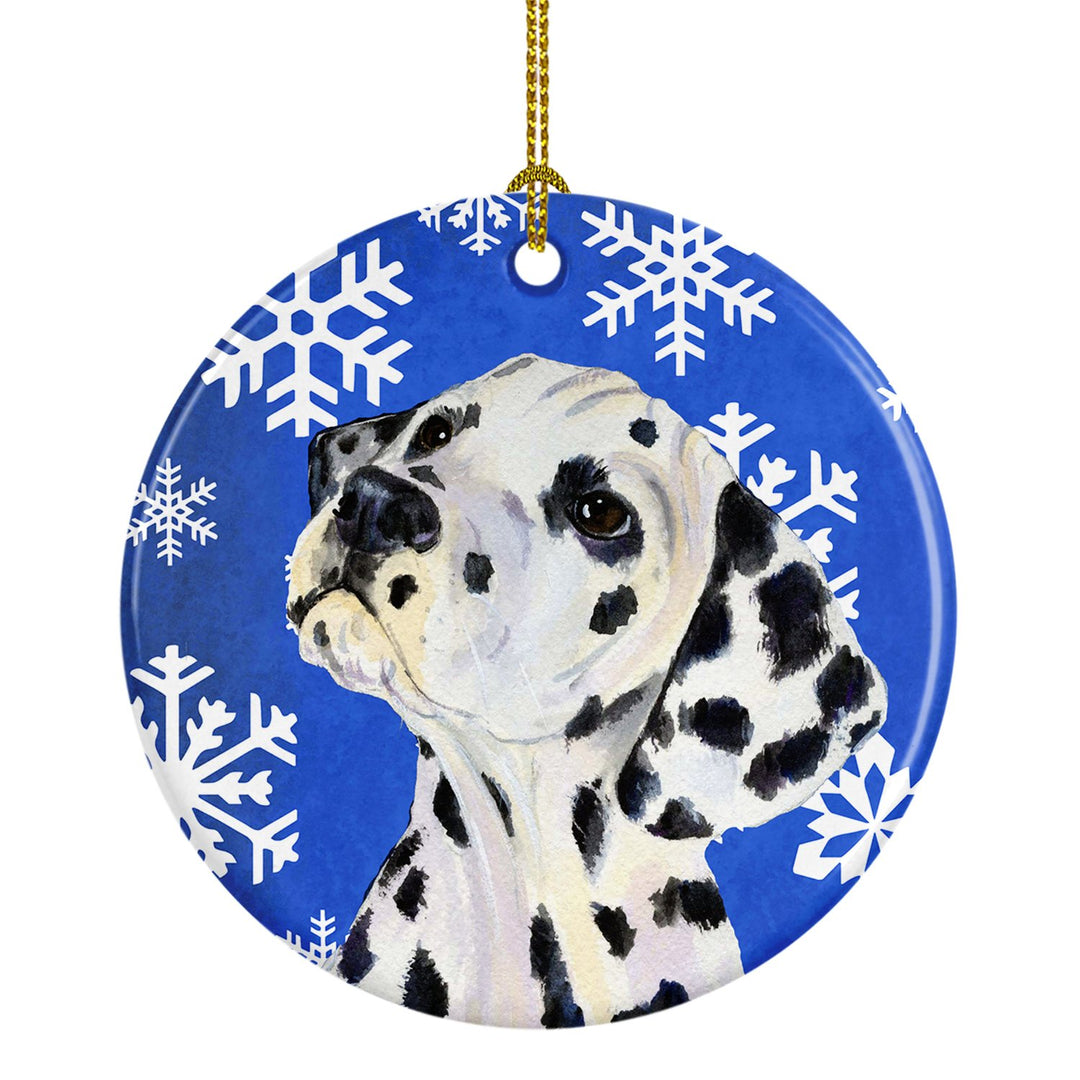 Dalmatian Winter Snowflakes Holiday Christmas Ceramic Ornament SS4630 Image 1