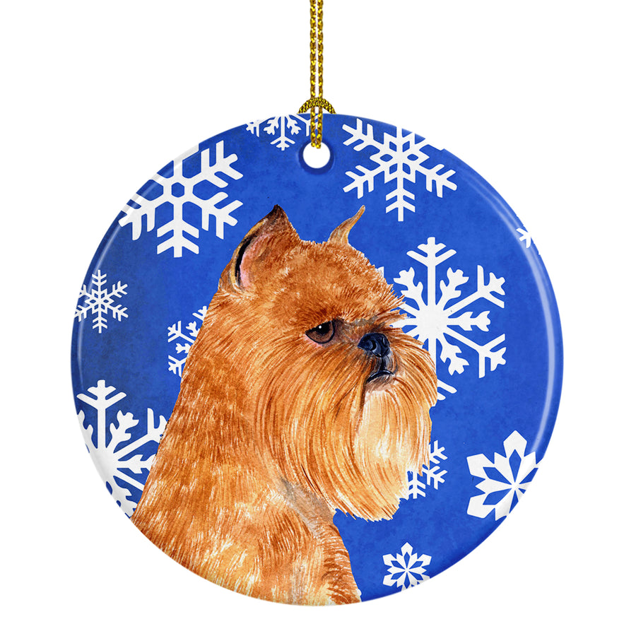 Brussels Griffon Winter Snowflakes Holiday Christmas Ceramic Ornament SS4632 Image 1