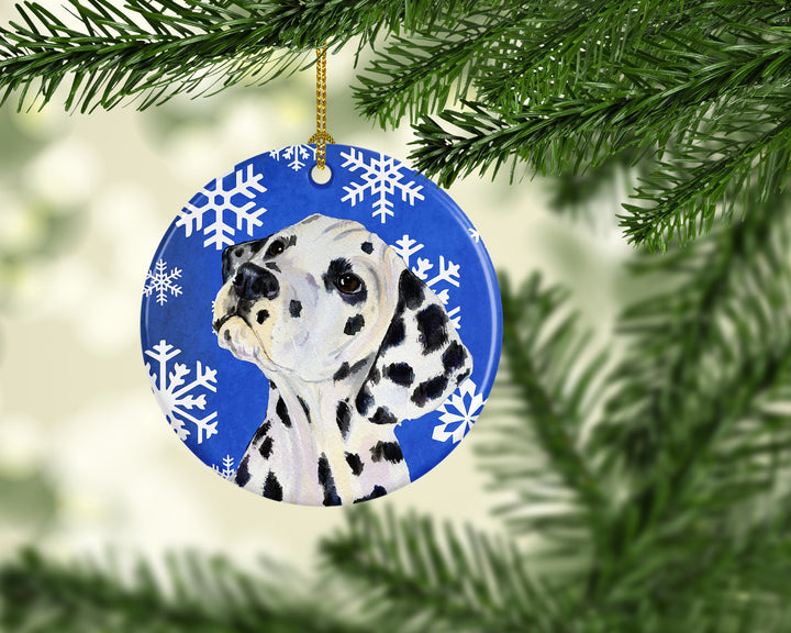 Dalmatian Winter Snowflakes Holiday Christmas Ceramic Ornament SS4630 Image 2