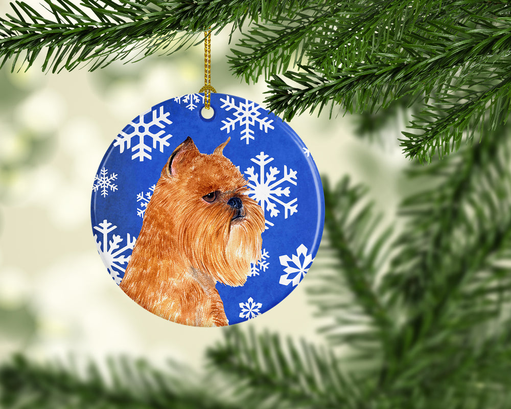 Brussels Griffon Winter Snowflakes Holiday Christmas Ceramic Ornament SS4632 Image 2