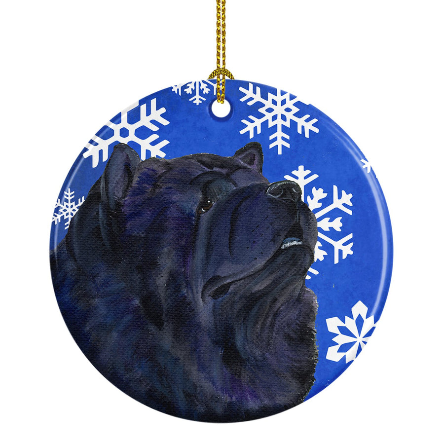 Chow Chow Winter Snowflakes Holiday Christmas Ceramic Ornament SS4639 Image 1