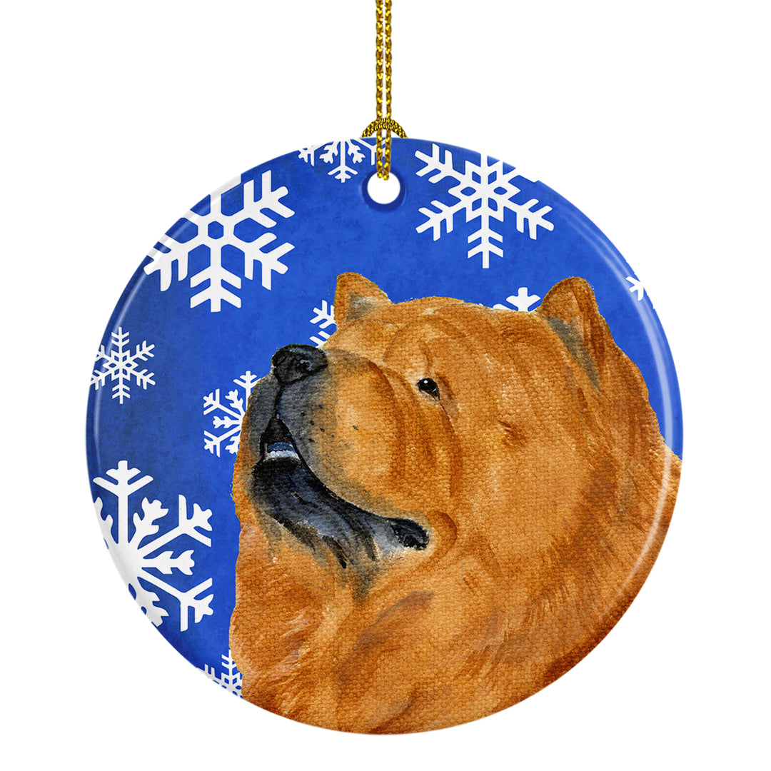 Chow Chow Winter Snowflakes Holiday Christmas Ceramic Ornament SS4640 Image 1