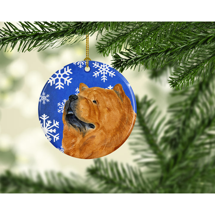 Chow Chow Winter Snowflakes Holiday Christmas Ceramic Ornament SS4640 Image 2