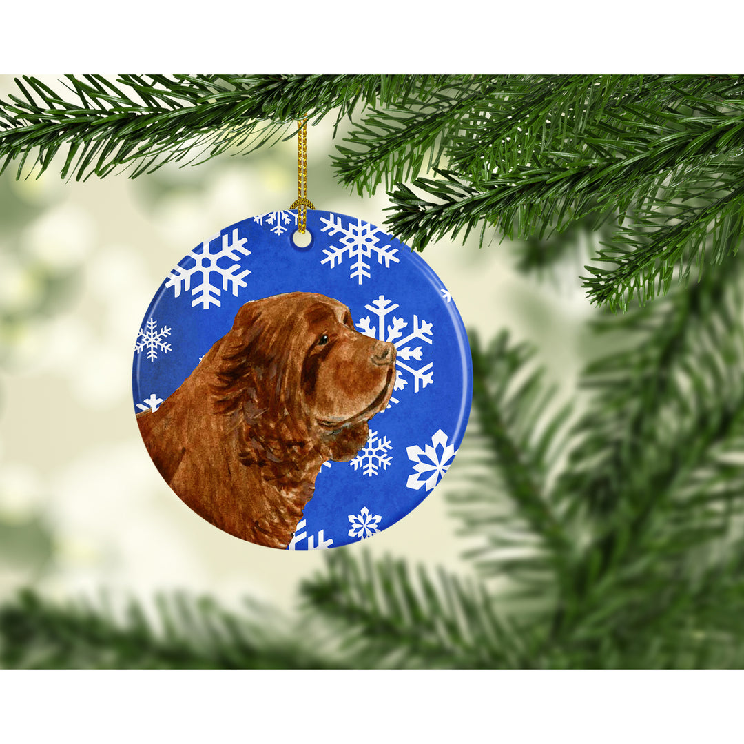 Sussex Spaniel Winter Snowflakes Holiday Christmas Ceramic Ornament SS4648 Image 2