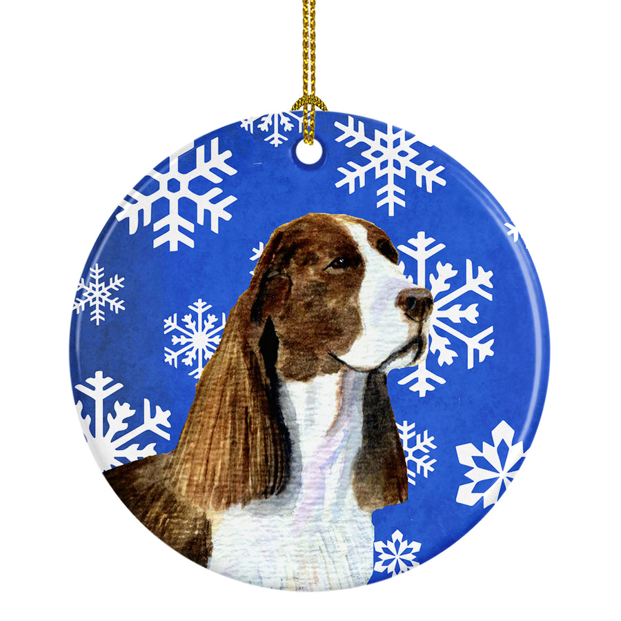 Springer Spaniel Winter Snowflakes Holiday Christmas Ceramic Ornament SS4651 Image 1