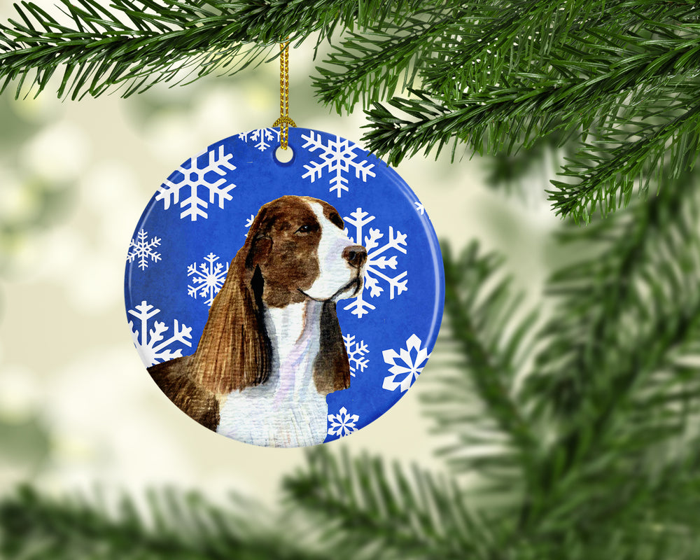 Springer Spaniel Winter Snowflakes Holiday Christmas Ceramic Ornament SS4651 Image 2