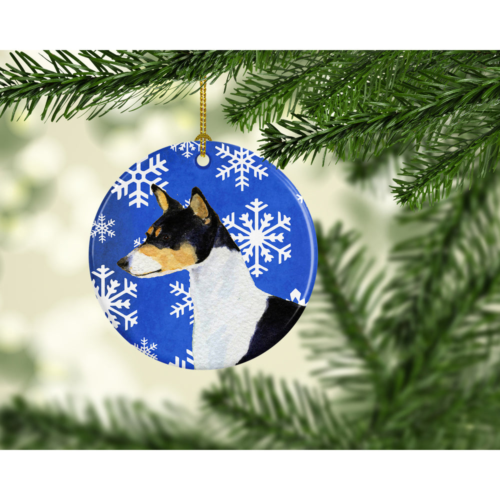 Basenji Winter Snowflakes Holiday Christmas Ceramic Ornament SS4652 Image 2