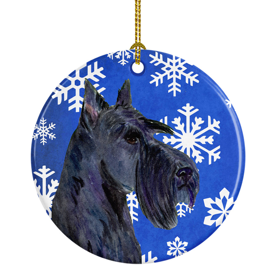 Scottish Terrier Winter Snowflakes Holiday Christmas Ceramic Ornament SS4667 Image 1