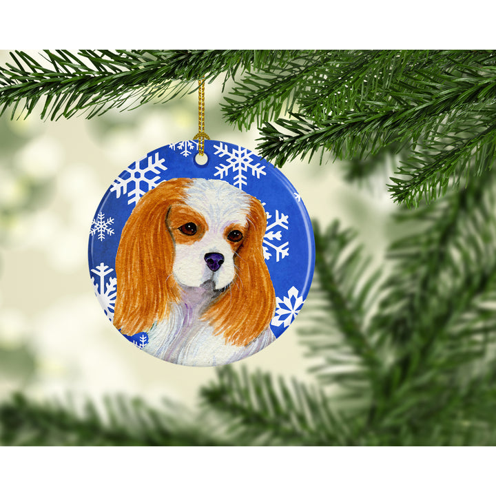 Cavalier Spaniel Winter Snowflakes Holiday Christmas Ceramic Ornament SS4665 Image 2