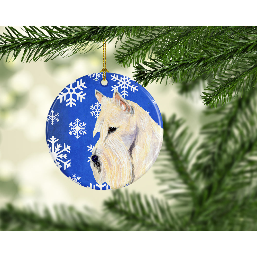 Scottish Terrier Winter Snowflakes Holiday Christmas Ceramic Ornament SS4668 Image 2