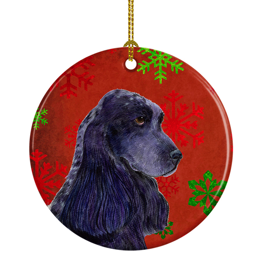 Cocker Spaniel Red Snowflakes Holiday Christmas Ceramic Ornament SS4678 Image 1