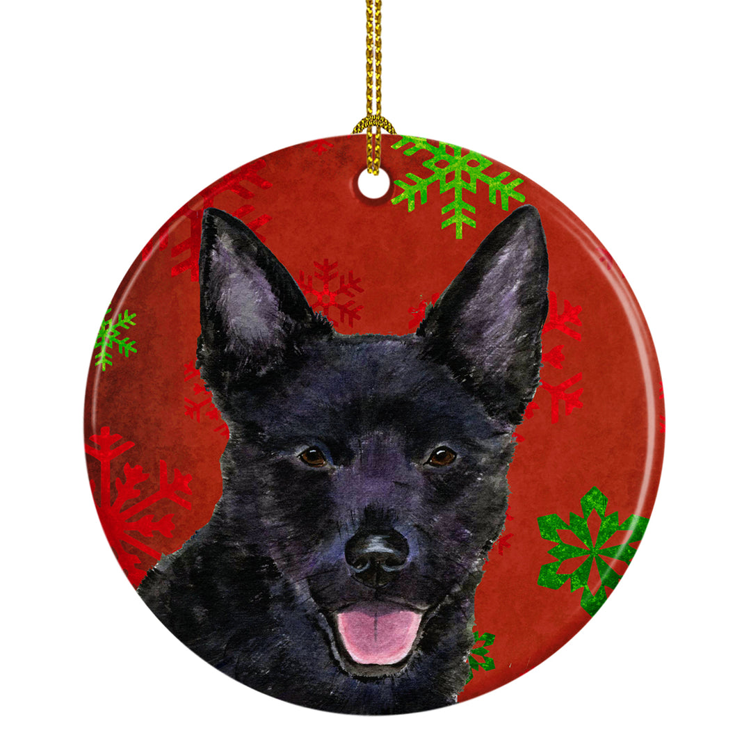 Australian Kelpie Red Snowflakes Holiday Christmas Ceramic Ornament SS4705 Image 1