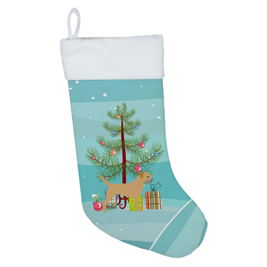 Border Terrier Merry Christmas Tree Christmas Stocking Image 1