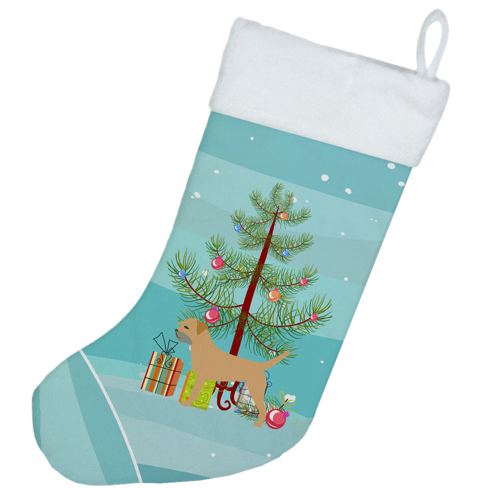 Border Terrier Merry Christmas Tree Christmas Stocking Image 2